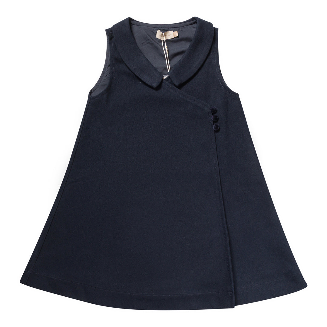 dress wool wrap jumper with collar - navy-8