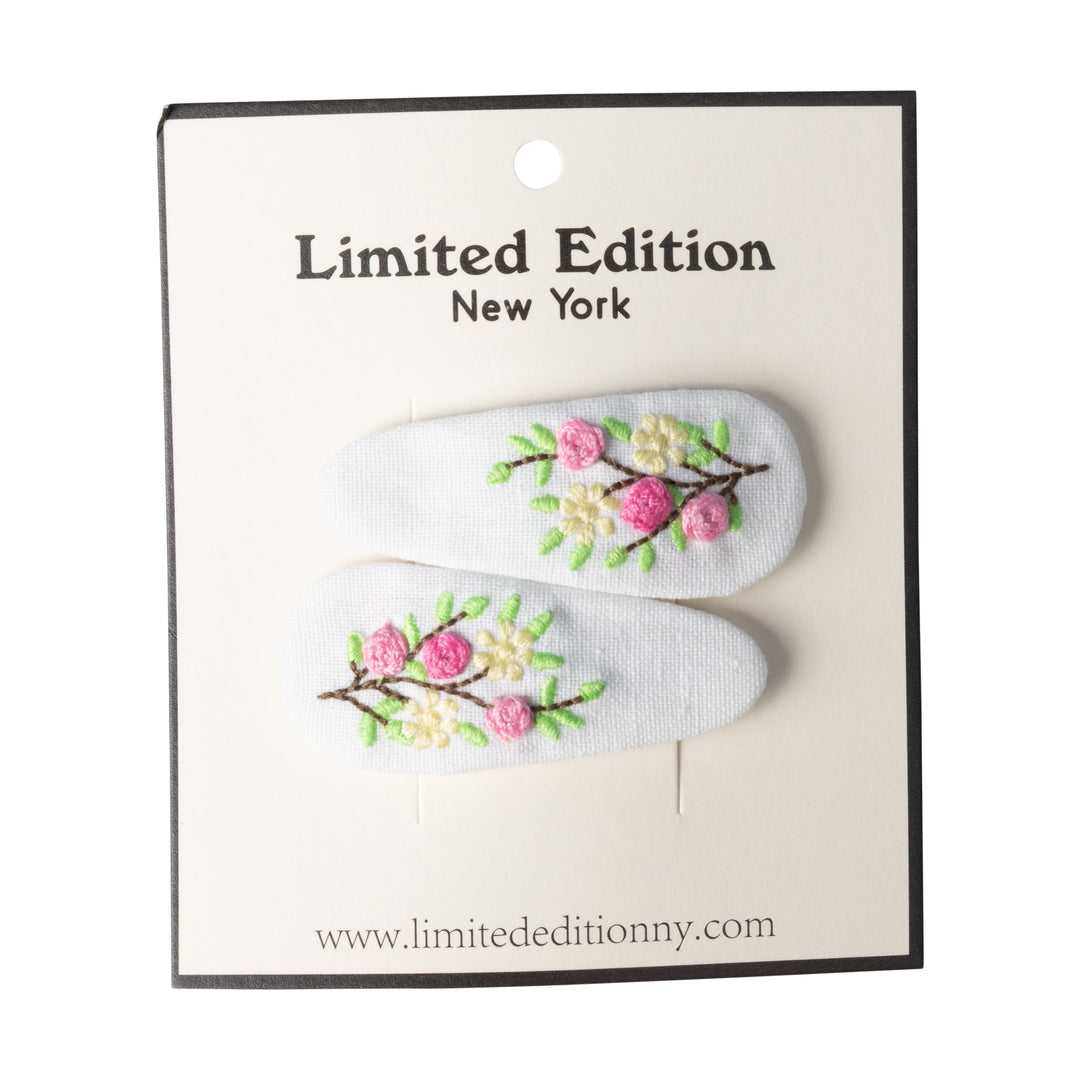 clip floral embroidered snap 2 pk - white-9