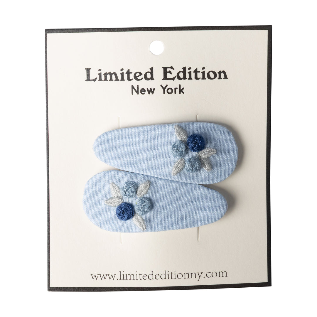 clip floral embroidered snap 2 pk - light blue-86