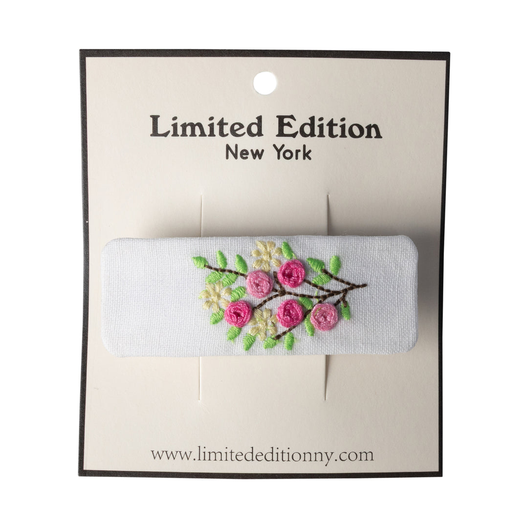 clip floral embroidered rectangle - white-9