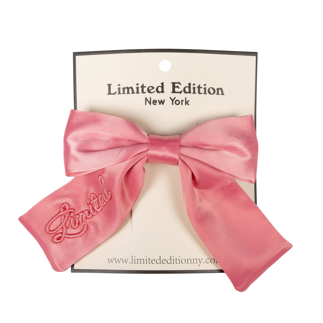 clip monochromatic satin bow mini - candy pink-58