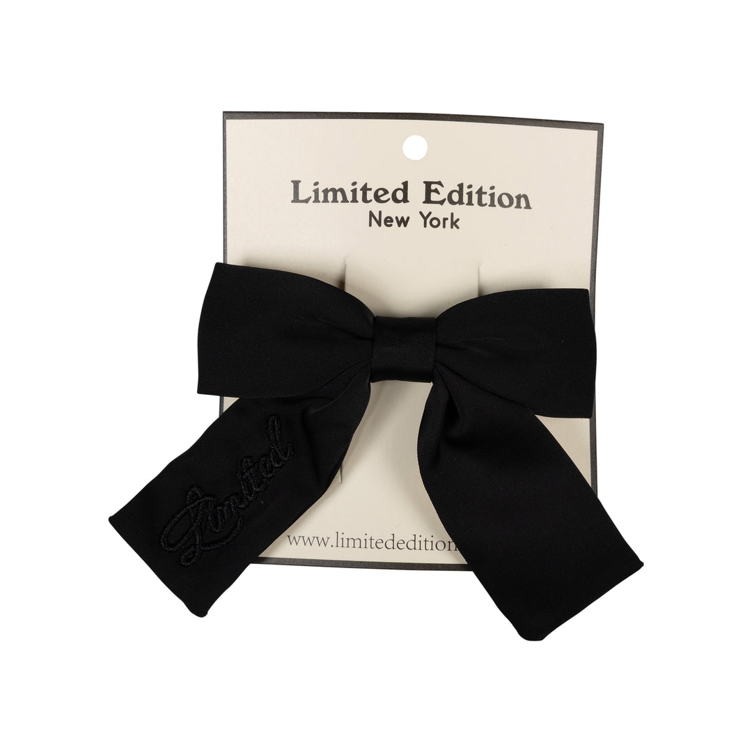 clip monochromatic satin bow mini - black-5