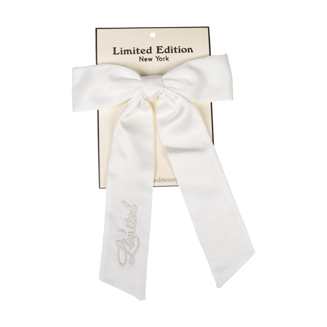 clip monochromatic satin bow large - white-9