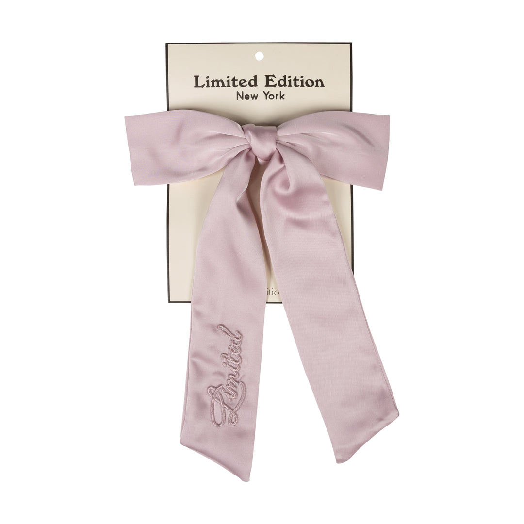 clip monochromatic satin bow large - powder pink-59