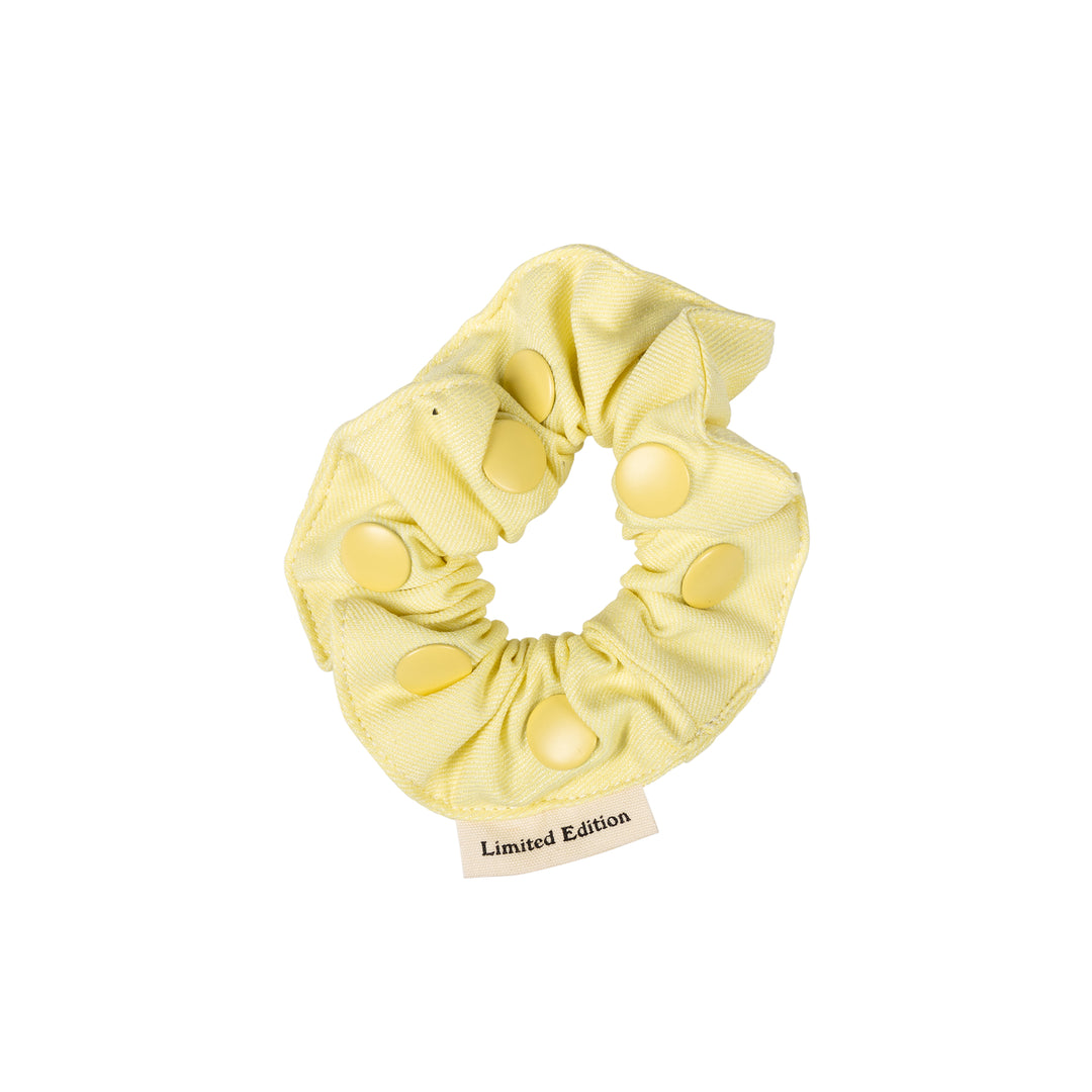 pony scrunchie denim snap - yellow-21