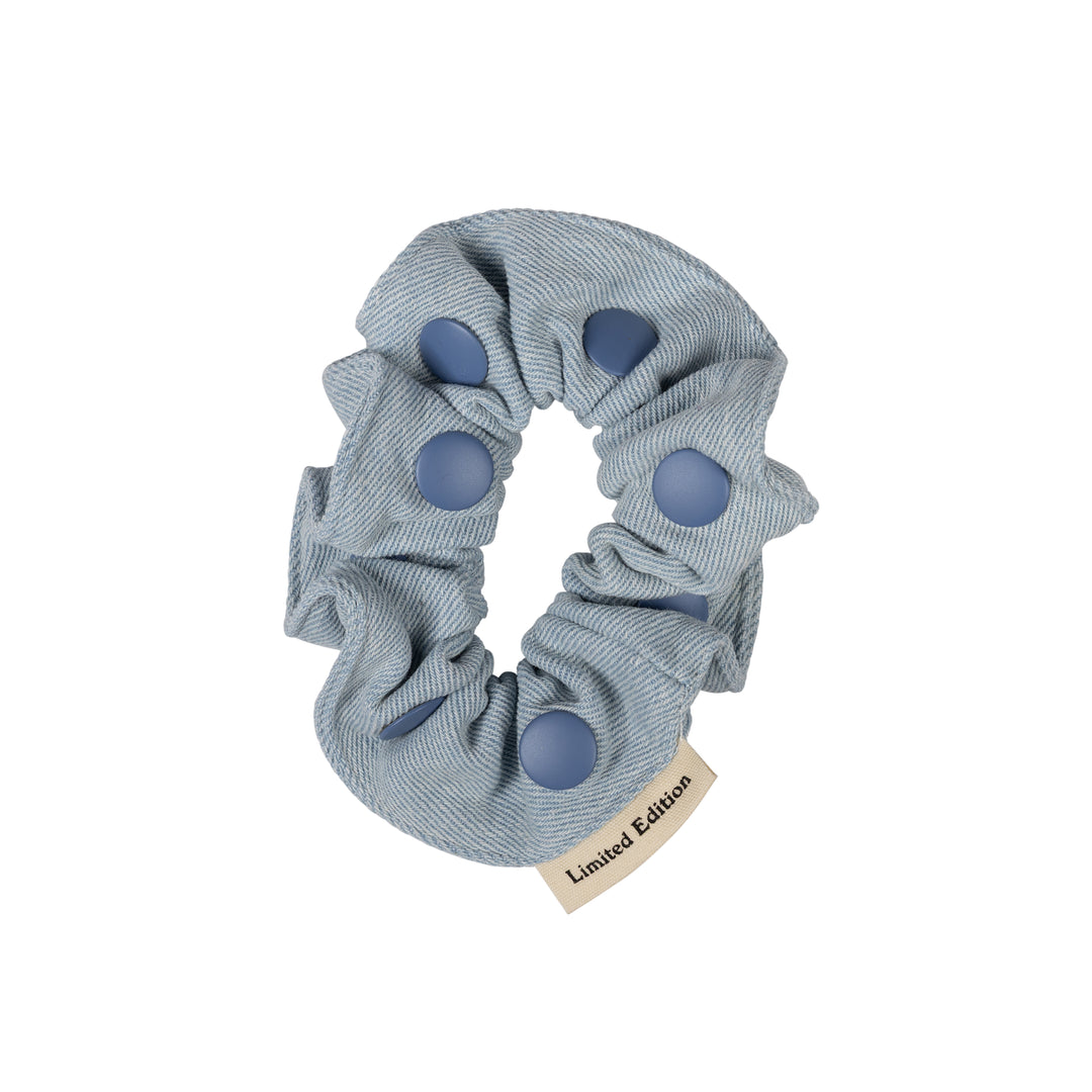 pony scrunchie denim snap - light blue-86