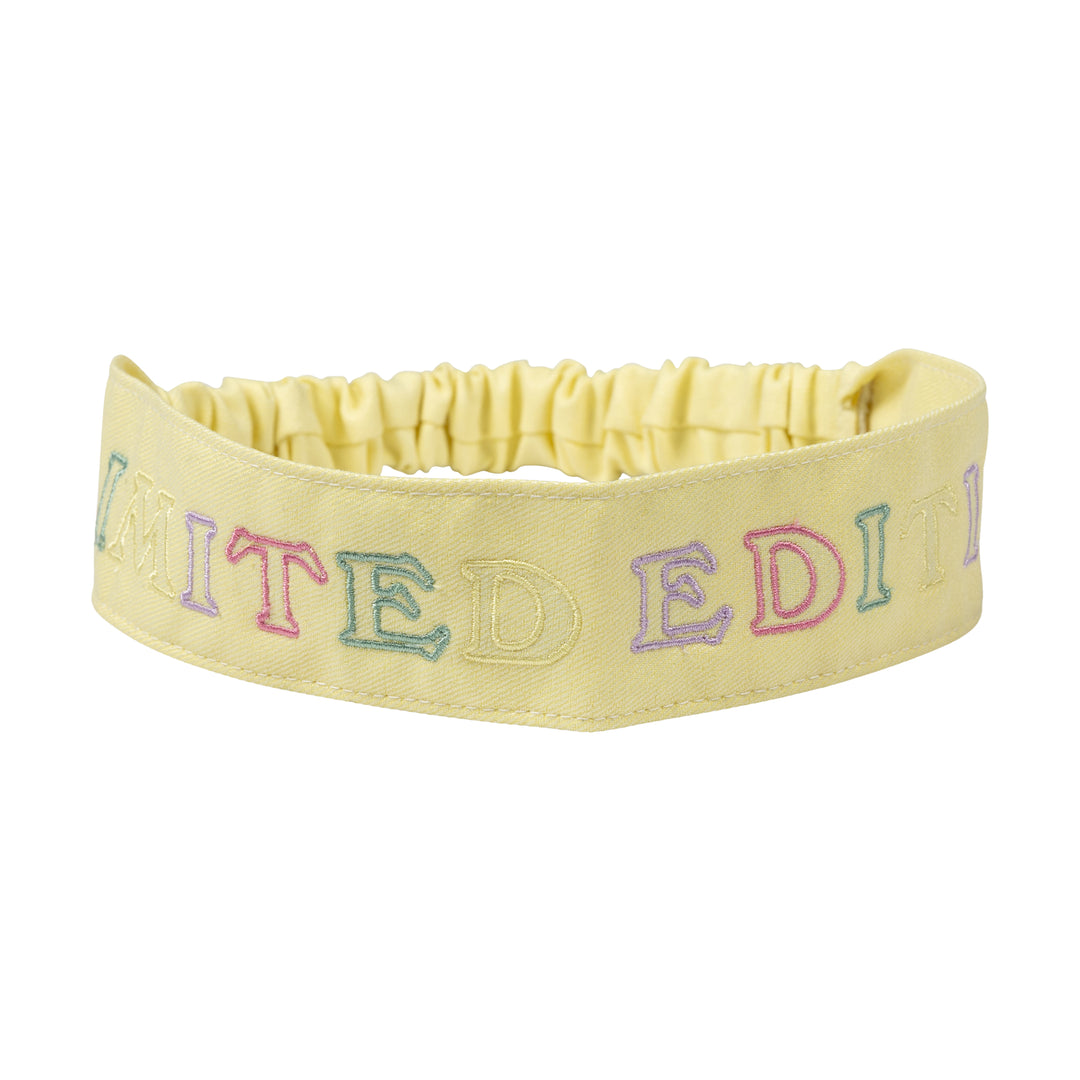 sweatband pastel embroidered logo - yellow-21