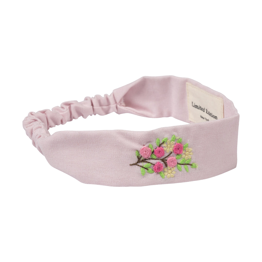 sweatband floral embroidered - pale pink-81