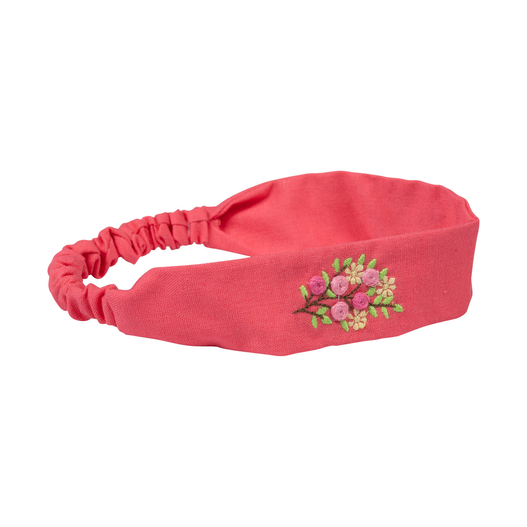 sweatband floral embroidered - candy pink-58