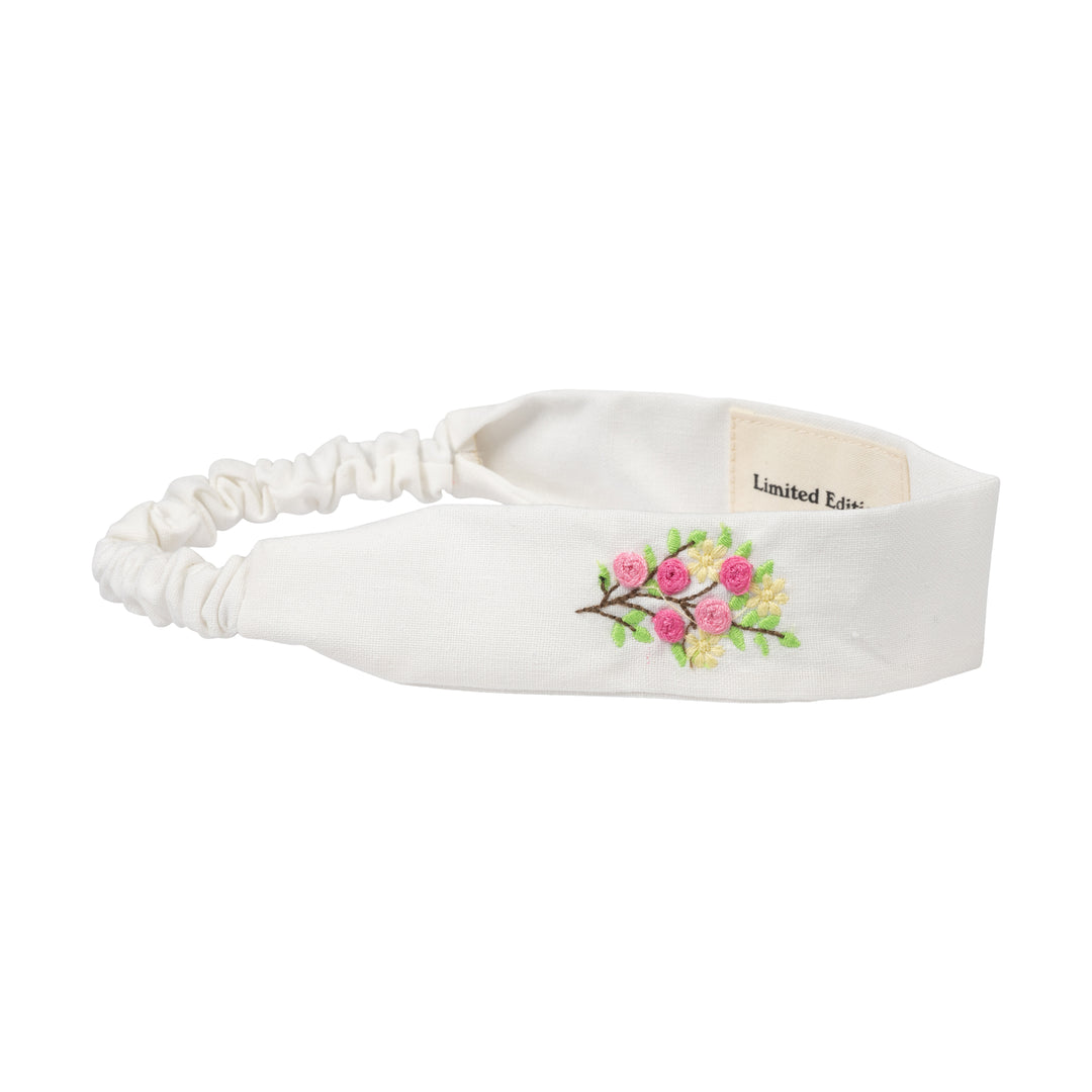 sweatband floral embroidered - white-9