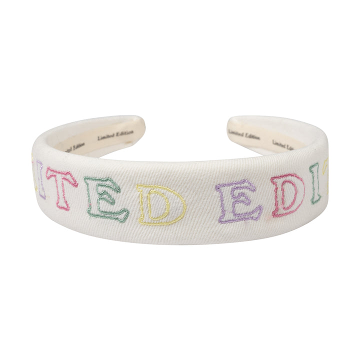 headband pastel embroidered logo - white-9
