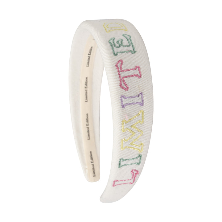 headband pastel embroidered logo - white-9