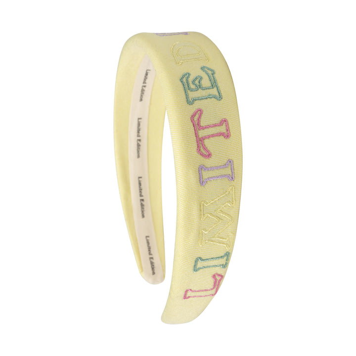 headband pastel embroidered logo - yellow-21