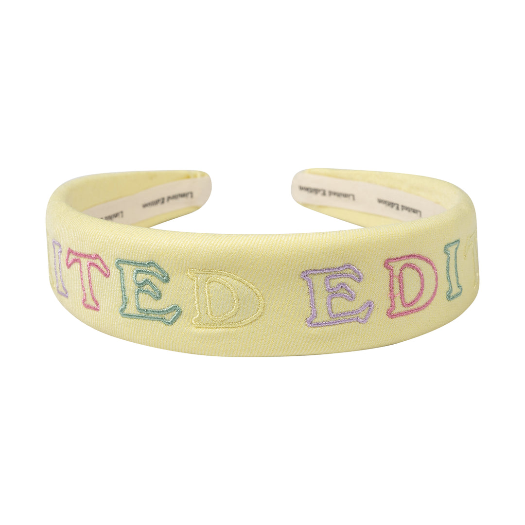 headband pastel embroidered logo - yellow-21