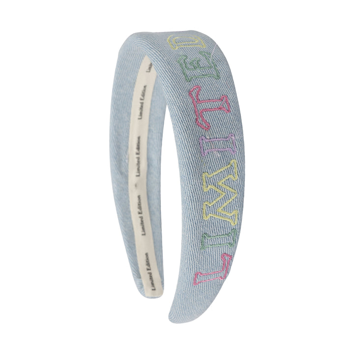 headband pastel embroidered logo - light blue-86
