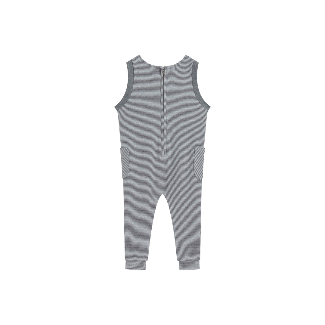 one piece stripe overalls - grey