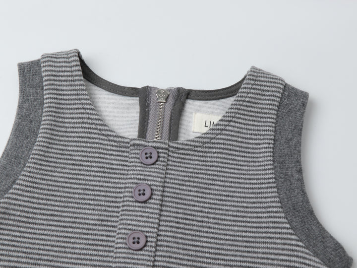 one piece stripe overalls - grey