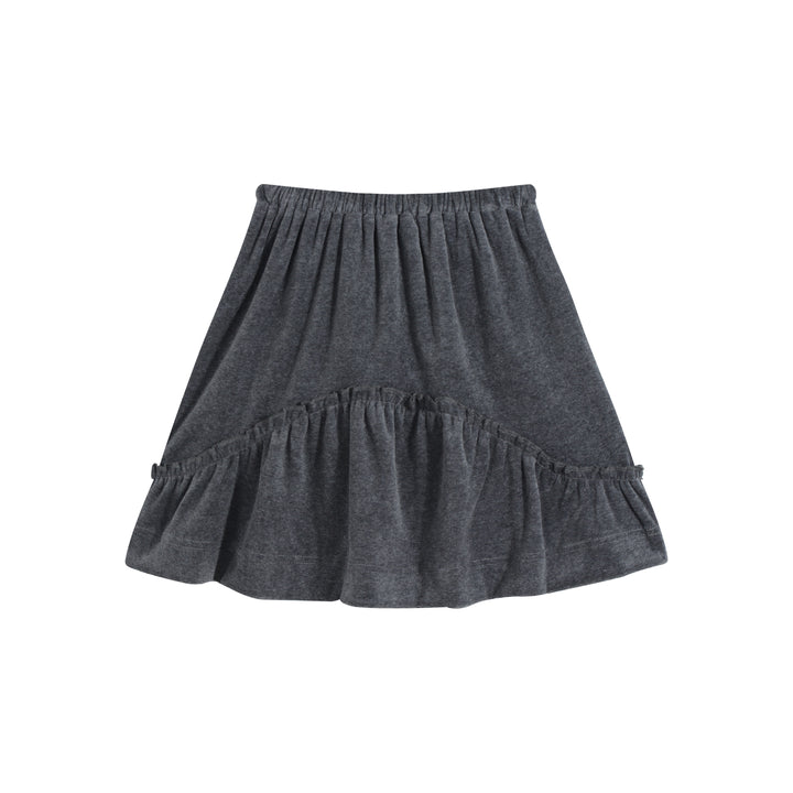 skirt velour ruffle - grey