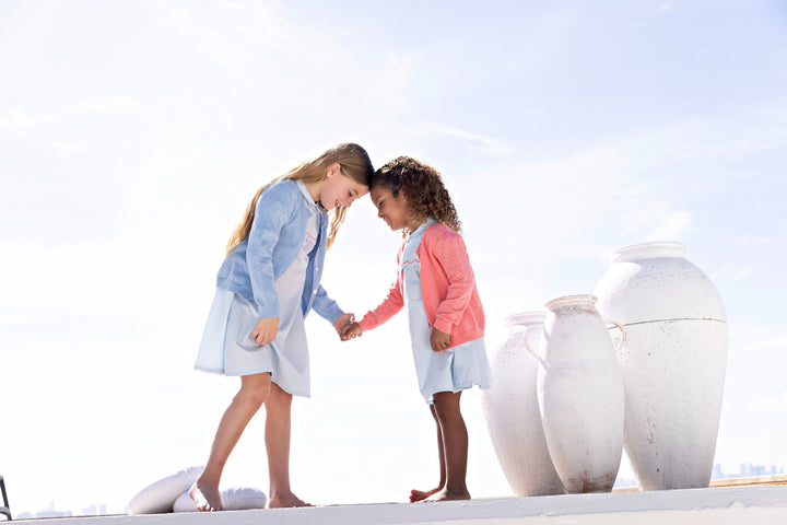 cardigan pointelle - french blue