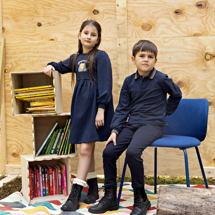 polo l/s retro phone - navy