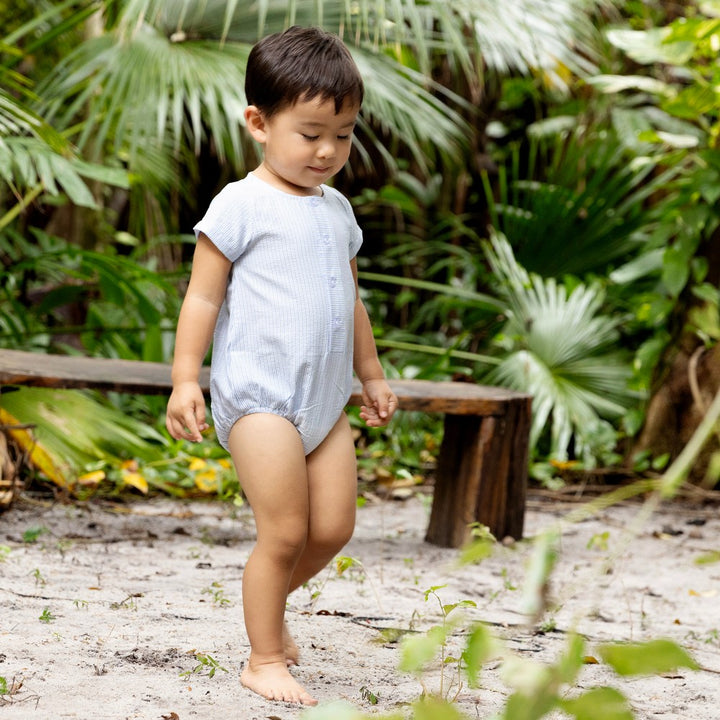one piece romper striped - blue