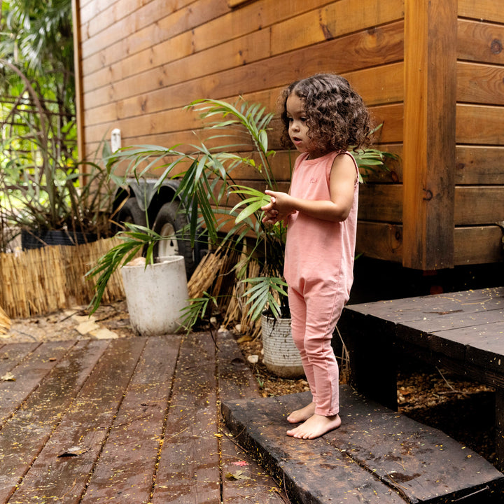 one piece overalls mineral wash - pink wash