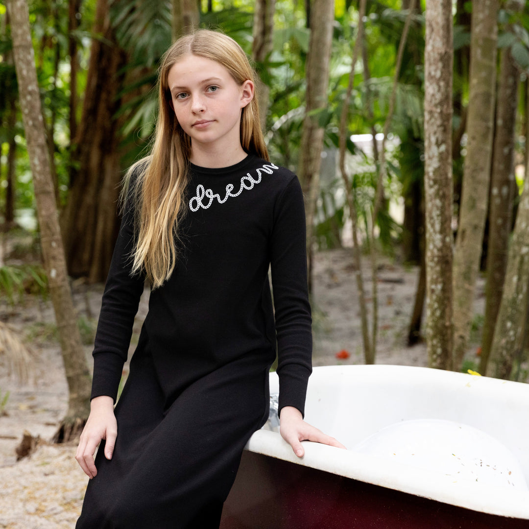 nightgown dreamer - black