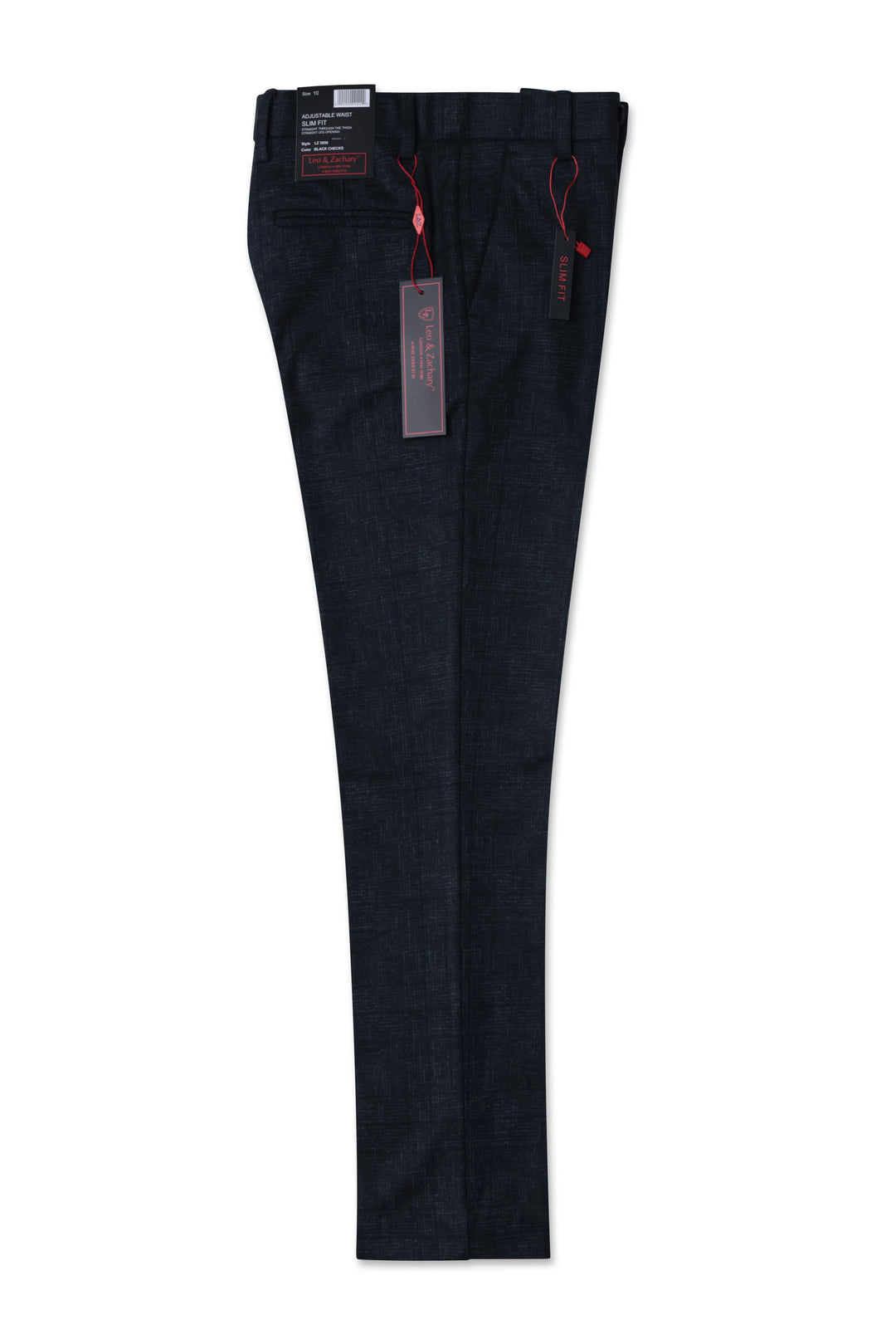 suit checkered wool look stretch - black