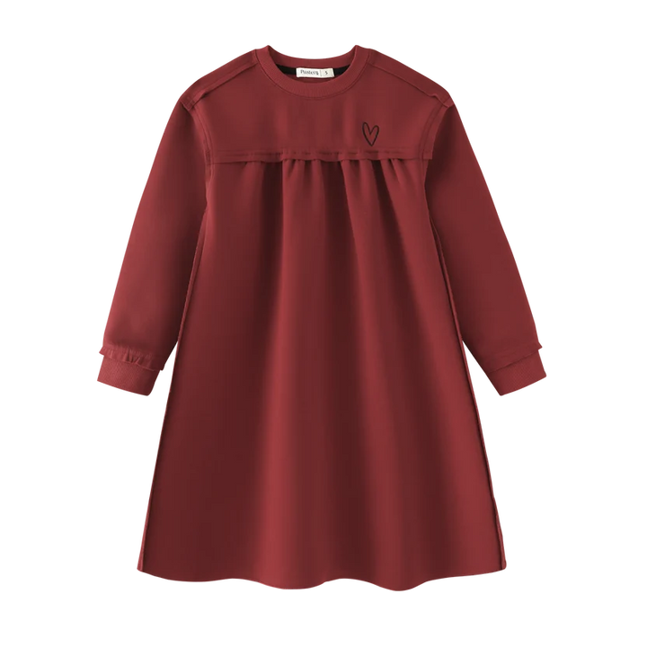 dress high waisted drop shoulder - burgundy