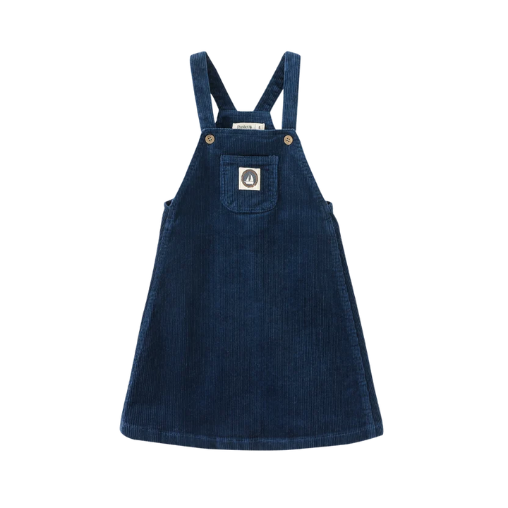 dress pinafore with center pocket jumper - royal blue