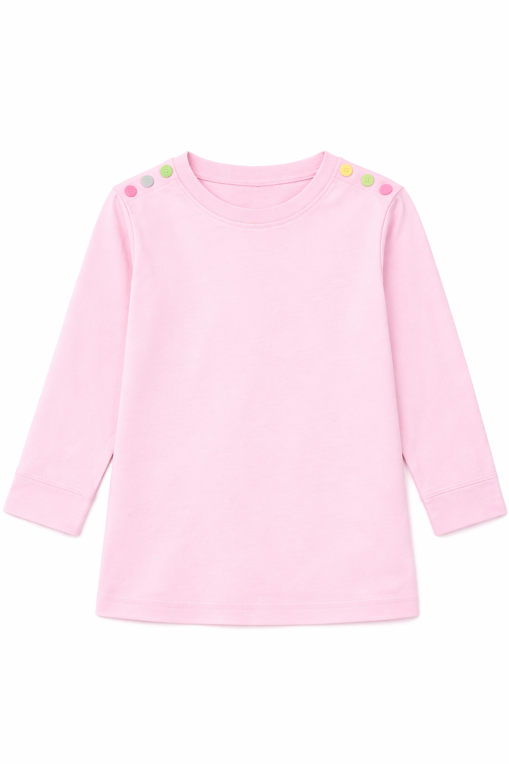 tee l/s denim snap - pale pink-81