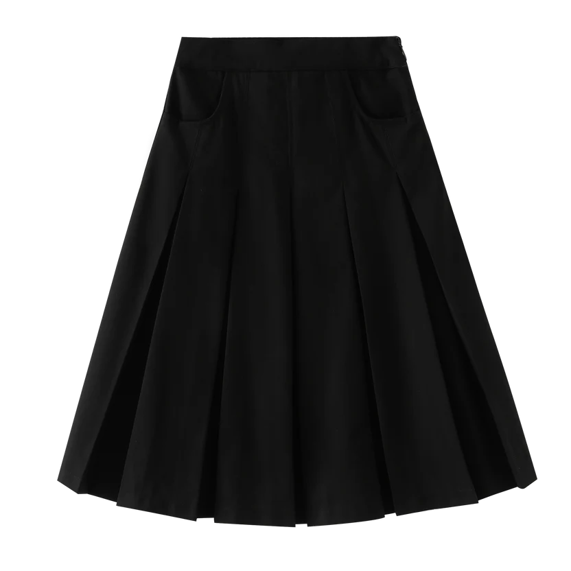 skirt classic pleated - black