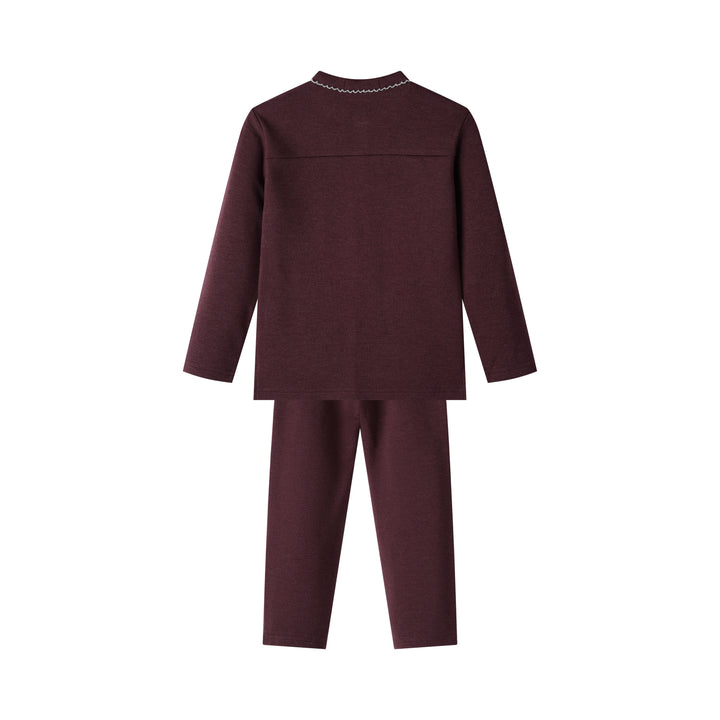 mock neck 2 pc set - mulberry