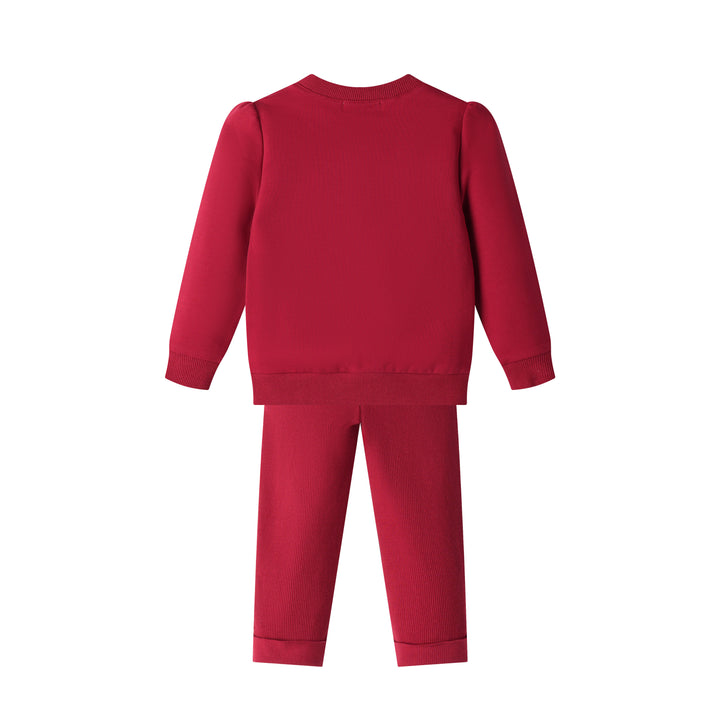 little girl sweat set - raspberry