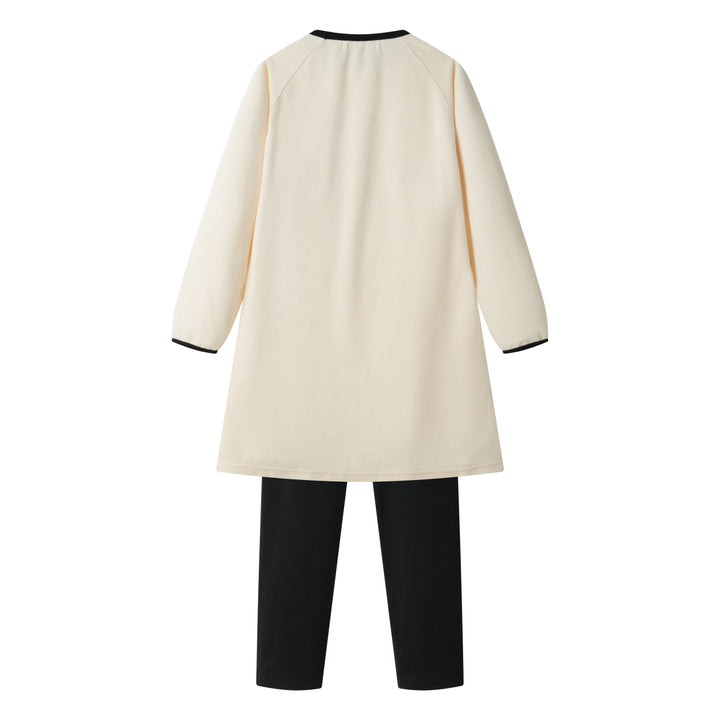 jaime le pastel velour nightshirt - cream colorblock