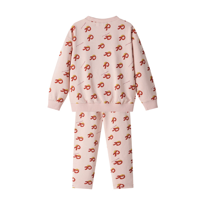 slipper print pajama - light pink