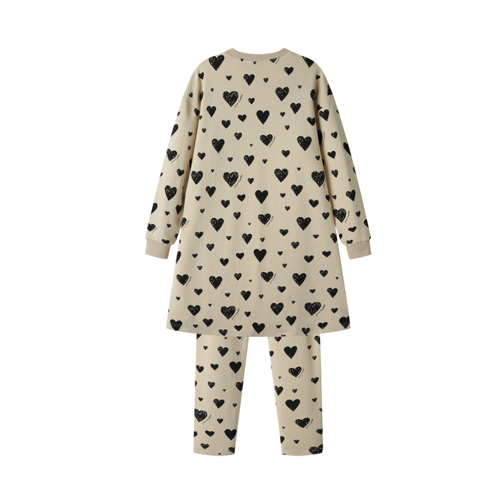 heart print nightshirt - oatmeal