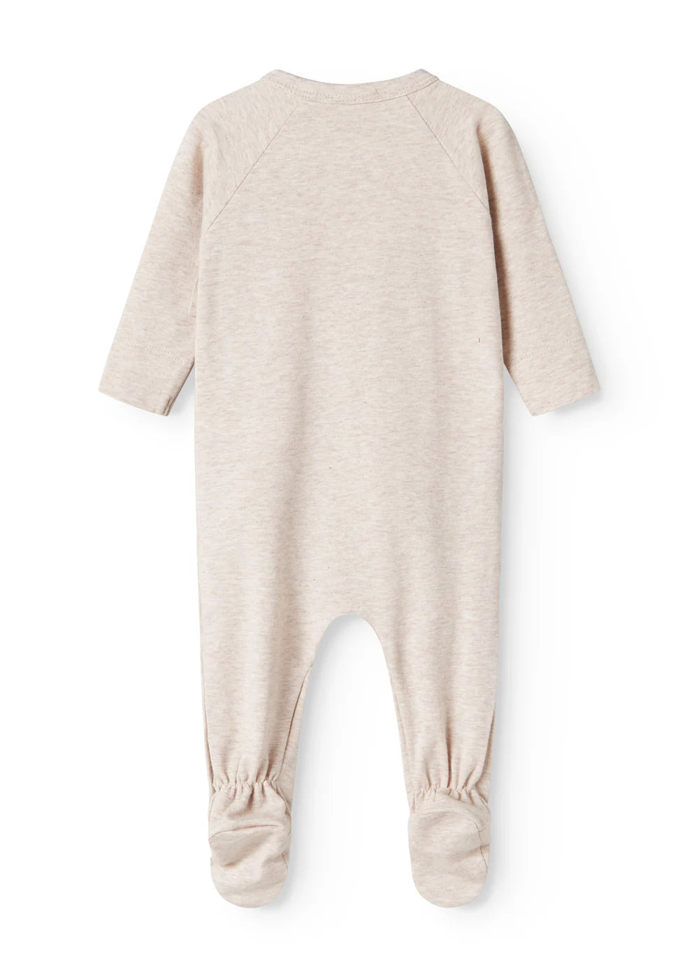 footie mix knit wrap with hat - light beige melange