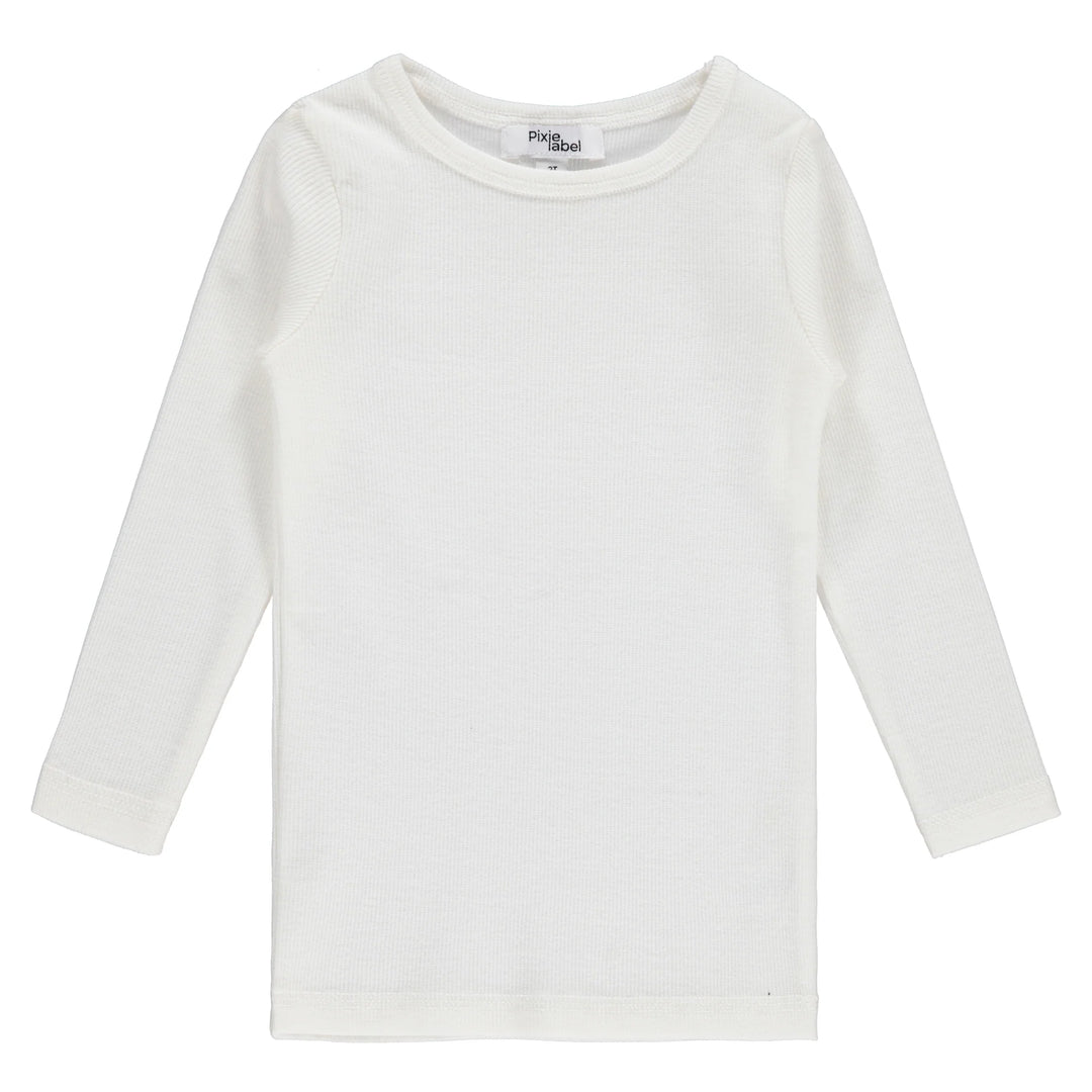 tee l/s ribbed - winter white