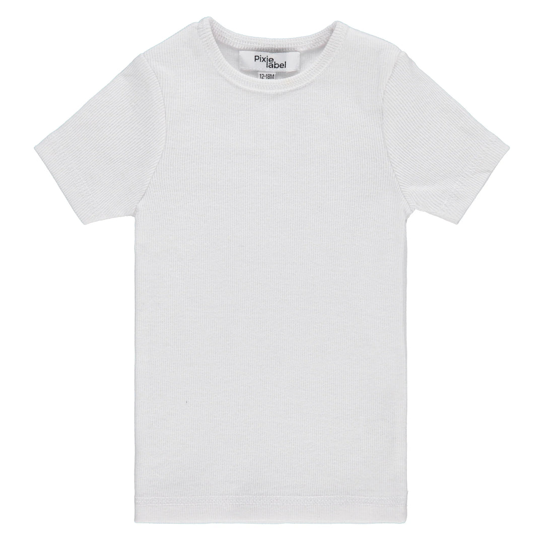 tee s/s ribbed - white