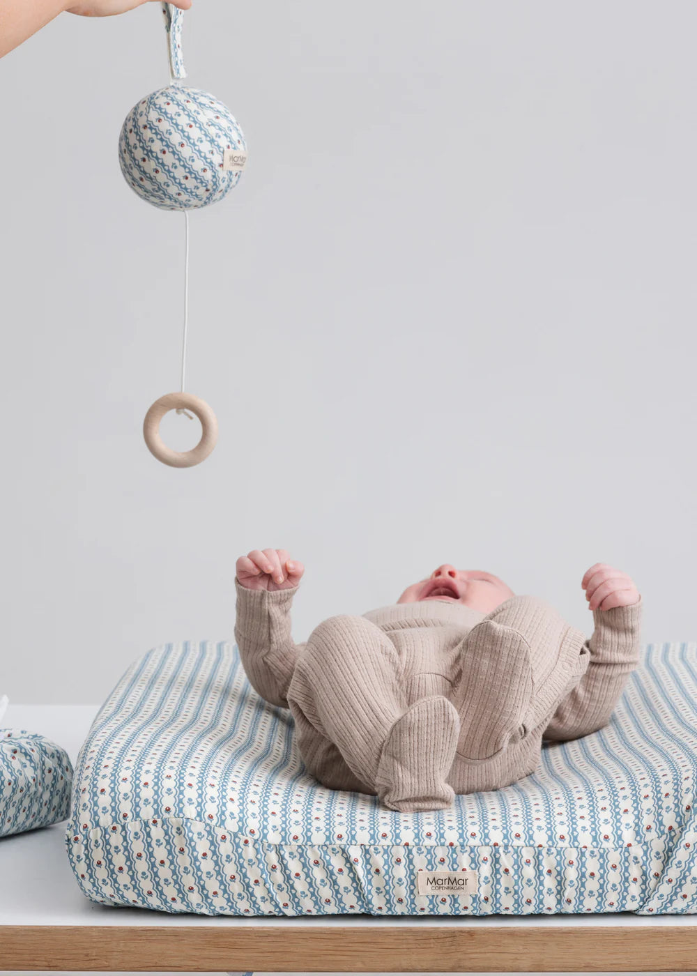 toy floral stripe music mobile - floral stripe