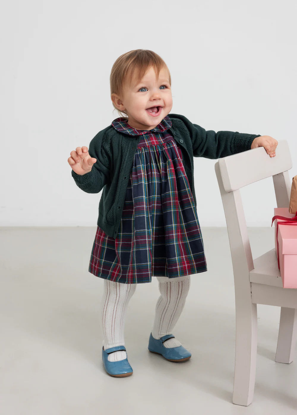 top l/s knitted lace cardigan - dark leaf