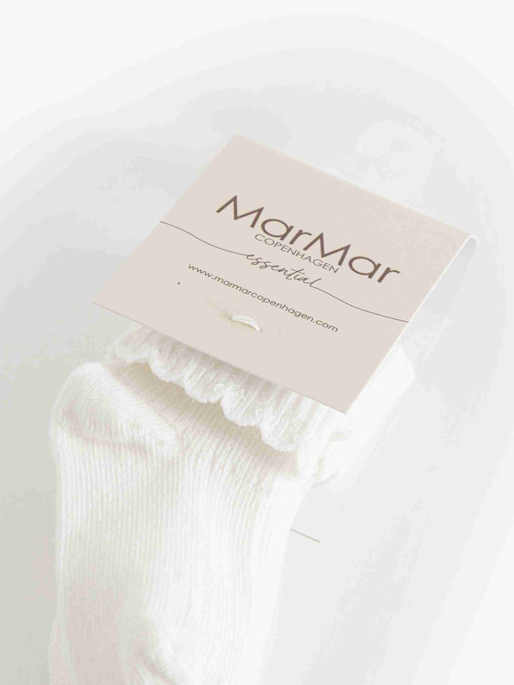 socks newborn scalloped 2 pk - white