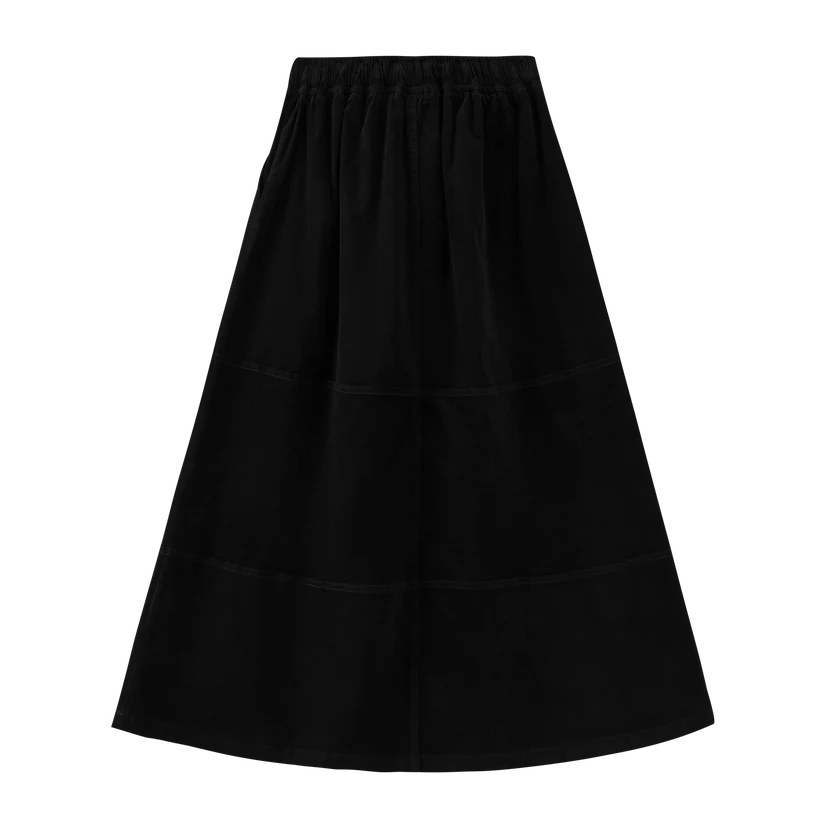 skirt corduroy with tie - black