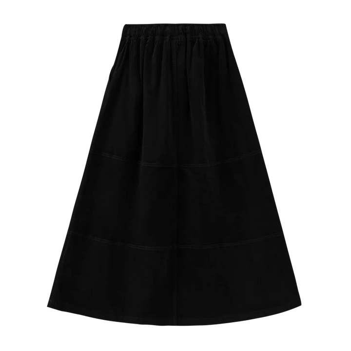 skirt corduroy with tie - black