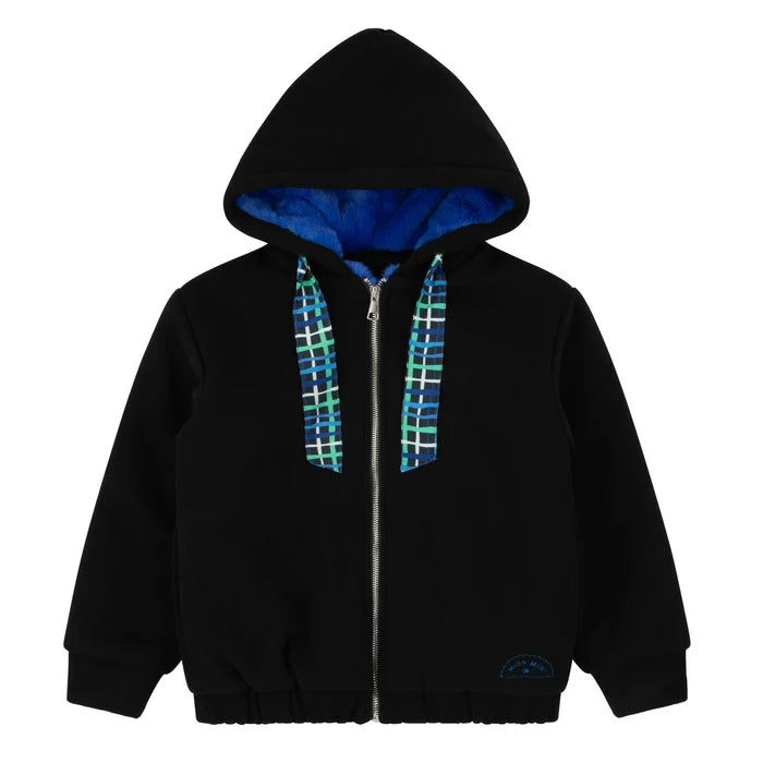 jacket fur sweater - blue