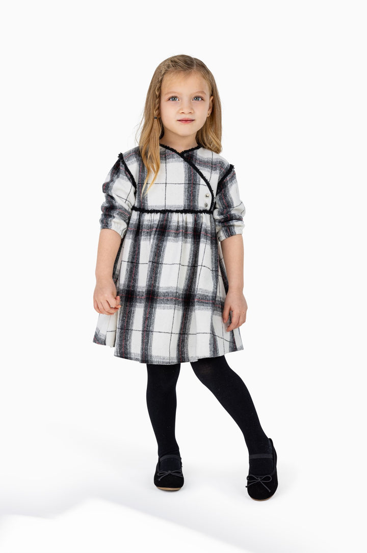 dress plaid high waisted wrap top - white