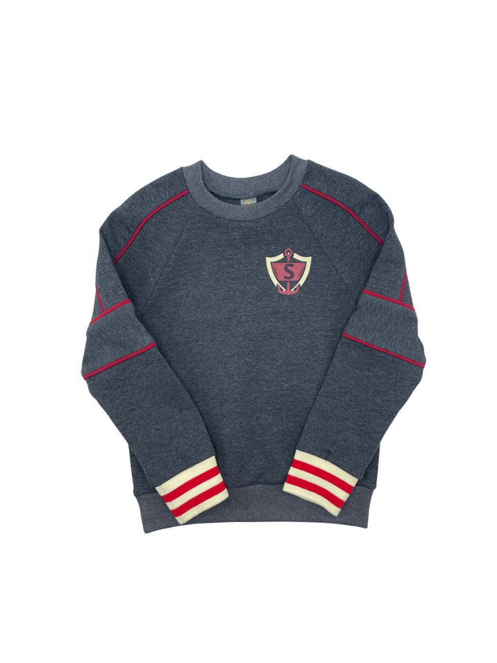 top l/s striped band with anchor - charcoal