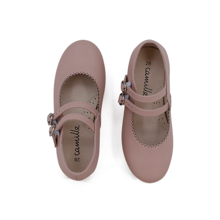 shoes estella double strap mary janes - blush