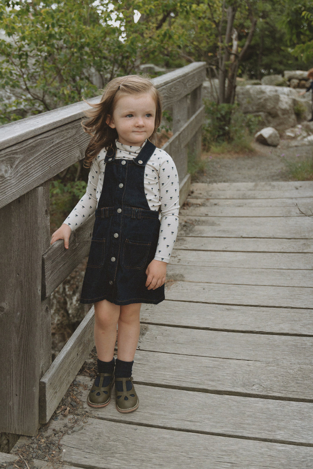 dress denim snap jumper - washed blue